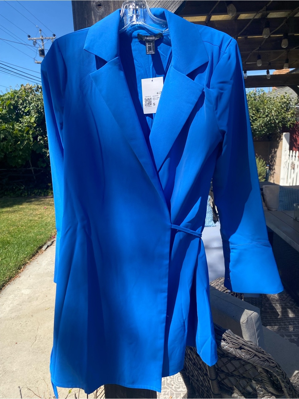 Forever 21 Cobalt Blue Wrap Blazer SZ S NWT